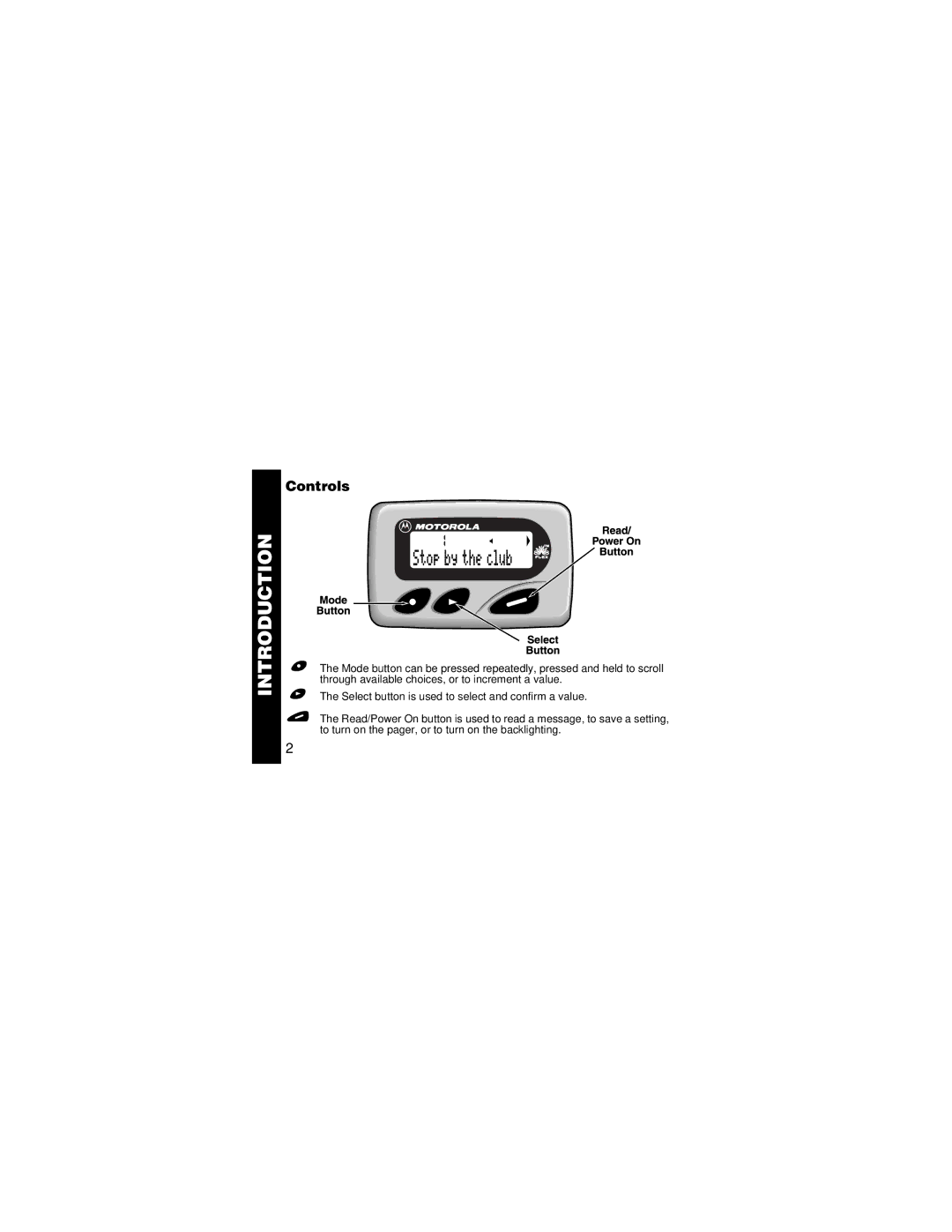 Motorola Jazz Pager manual Controls 