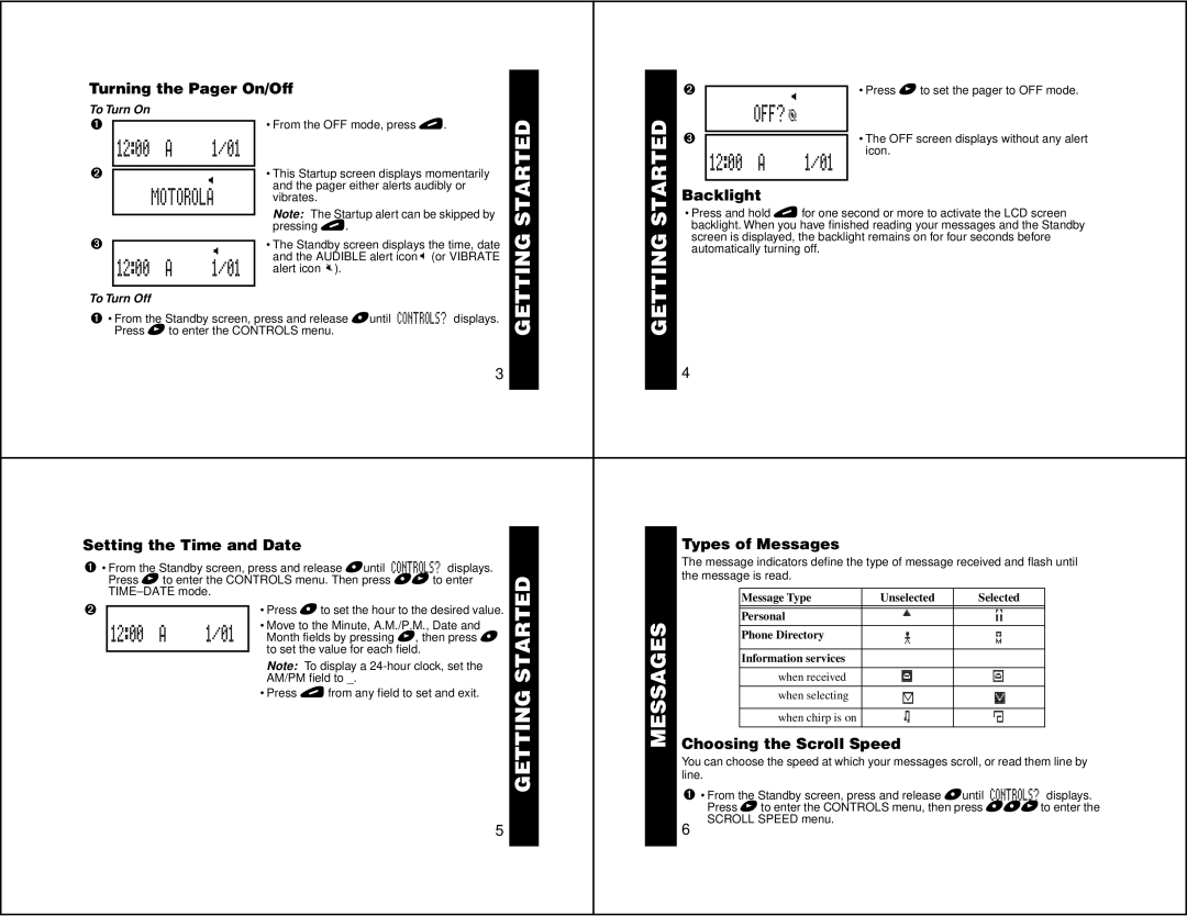 Motorola Jazz manual Getting, Motorola, 1200 a 