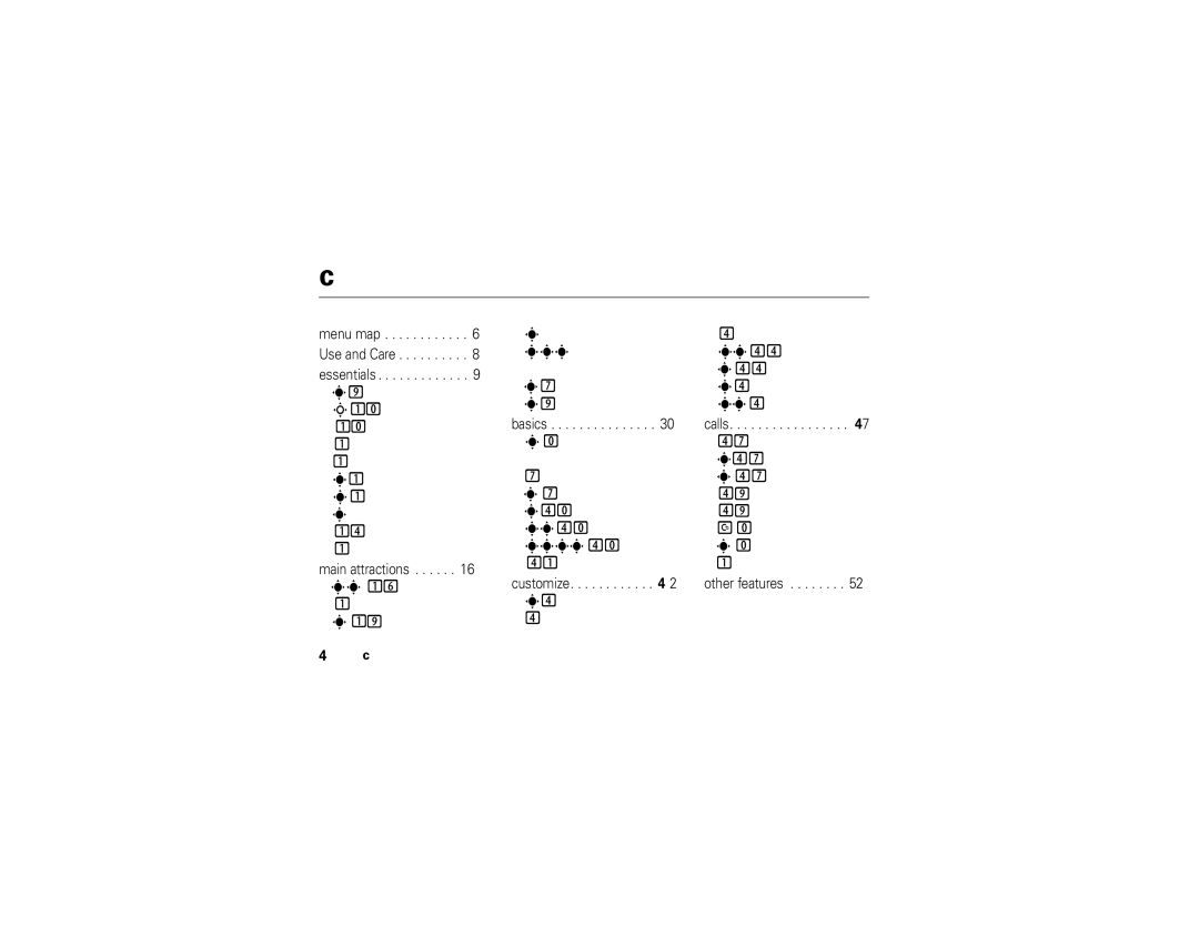 Motorola K1 manual Contents 