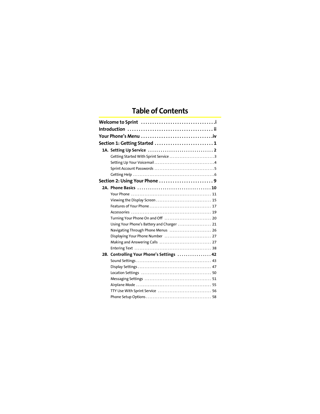 Motorola K1m manual Table of Contents 