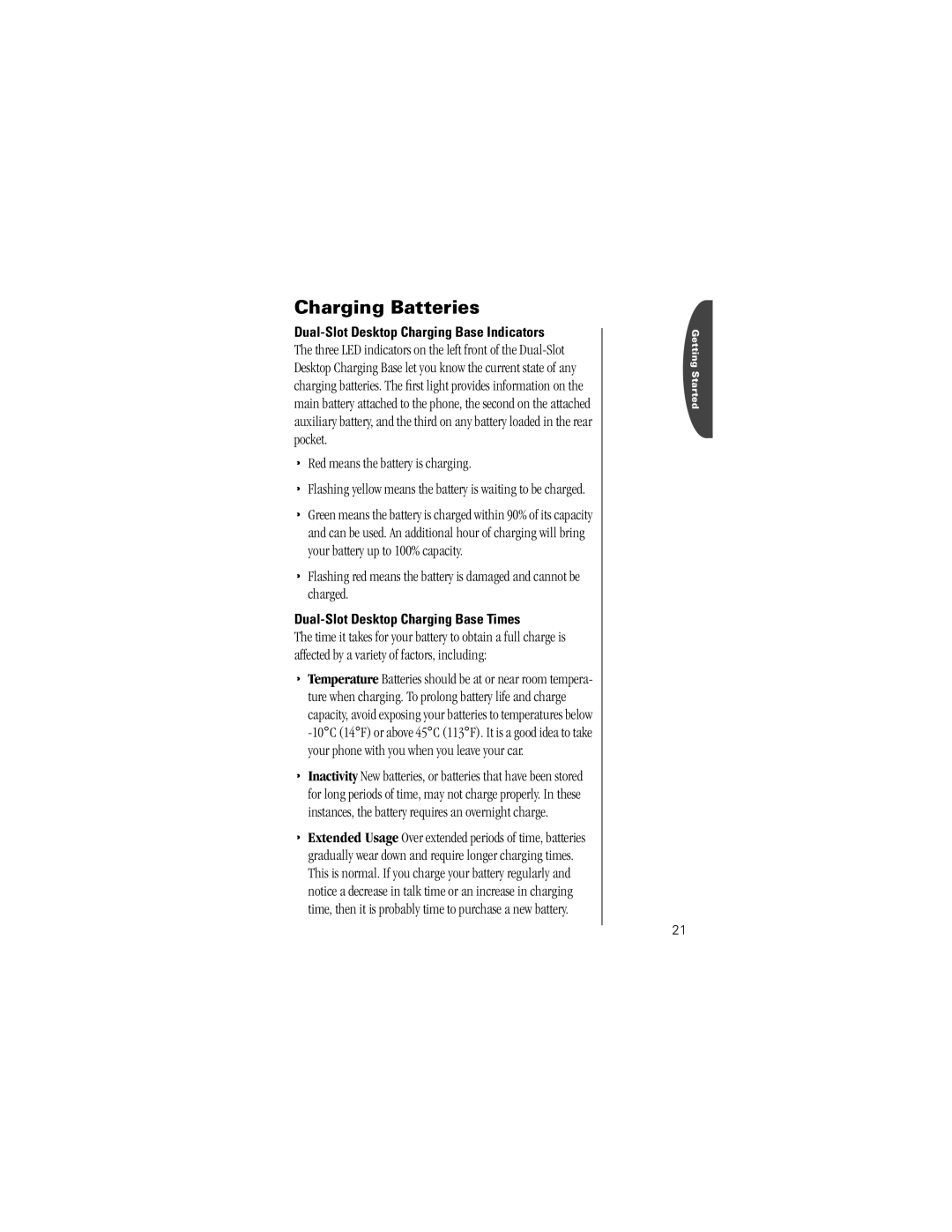 Motorola K1m specifications Dual-Slot Desktop Charging Base Indicators, Dual-Slot Desktop Charging Base Times 