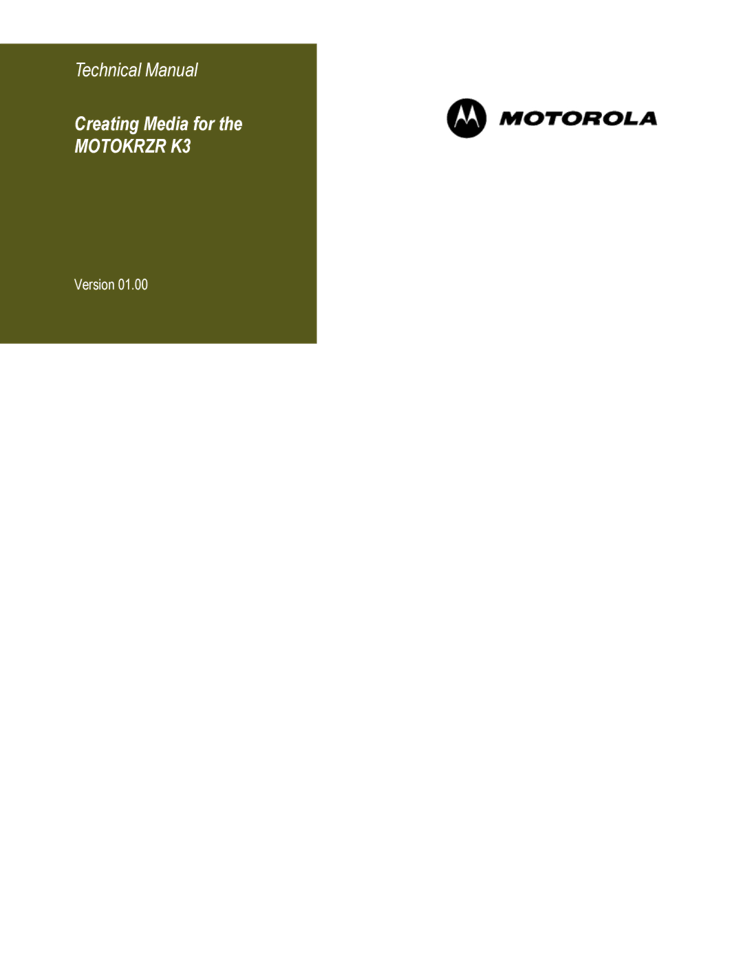 Motorola technical manual Motokrzr K3 