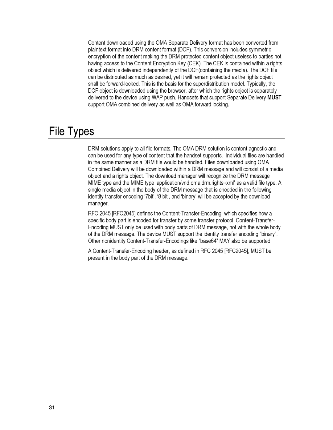 Motorola K3 technical manual File Types 