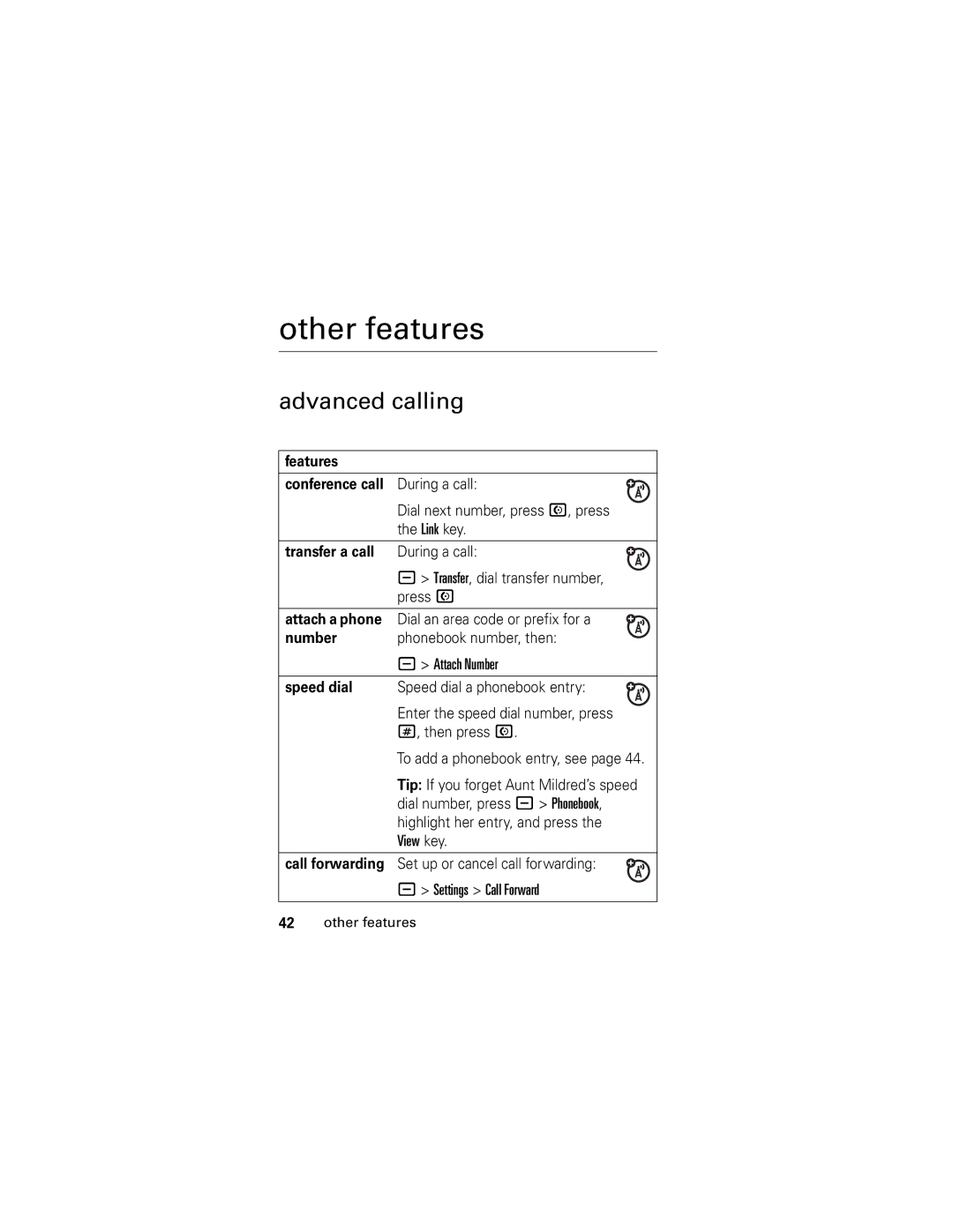 Motorola L2 GSM manual Other features, Advanced calling 