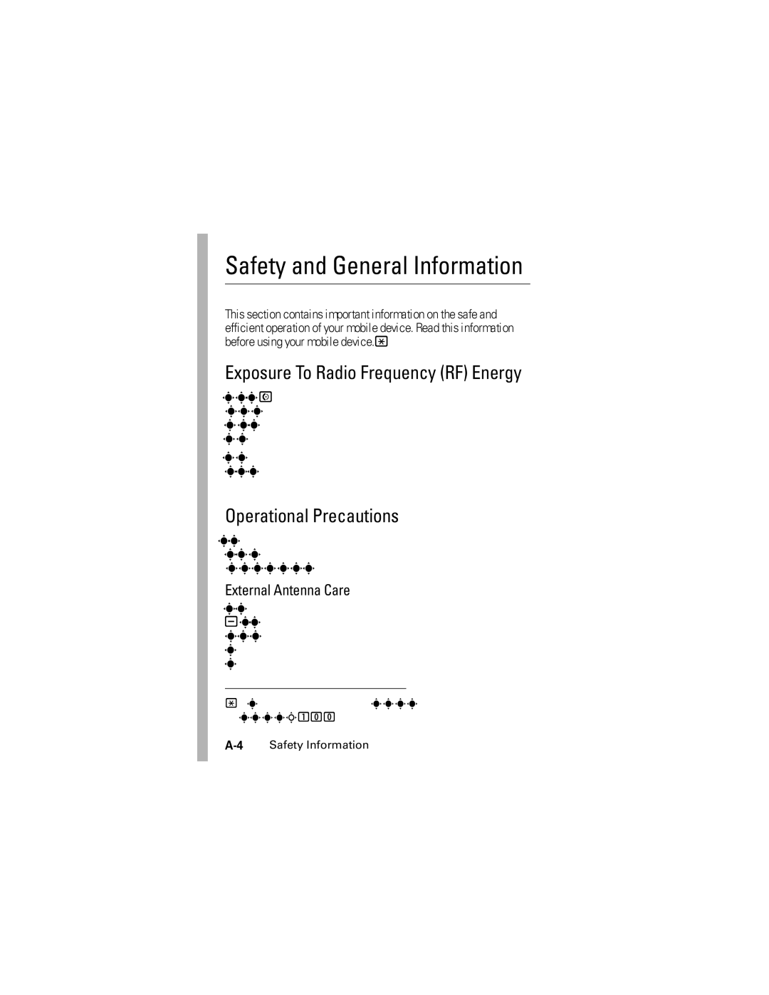 Motorola L2 GSM manual Operational Precautions, External Antenna Care 