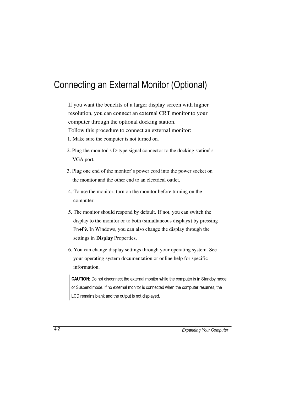 Motorola L3391, L3392 owner manual Connecting an External Monitor Optional 