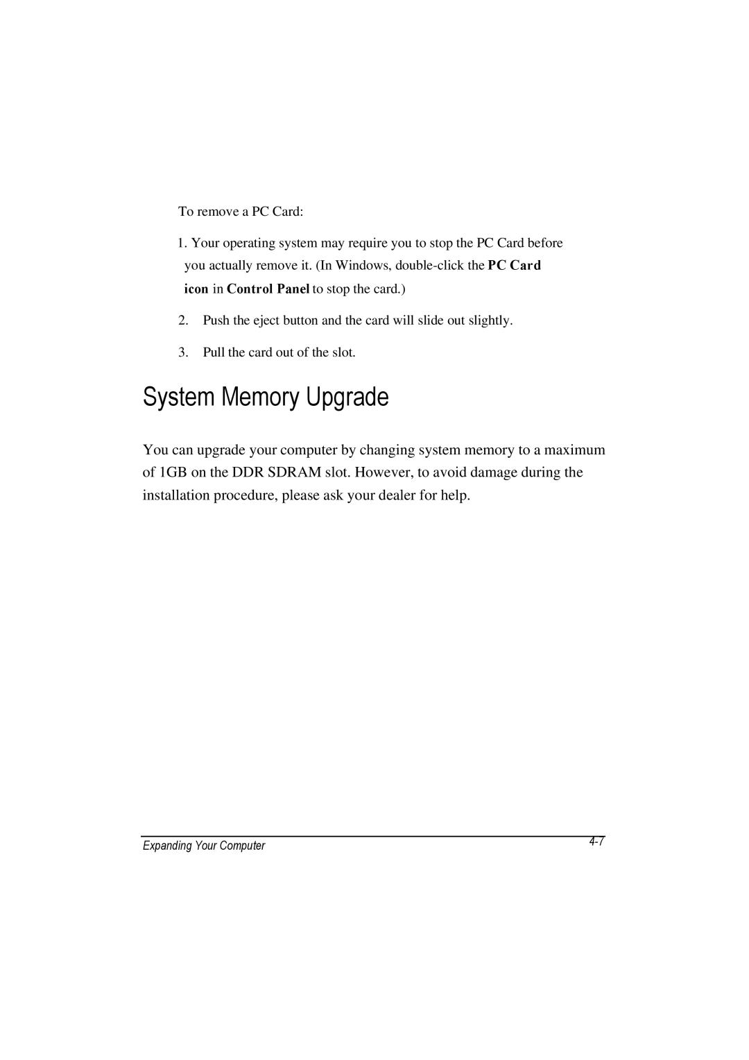 Motorola L3392, L3391 owner manual System Memory Upgrade 