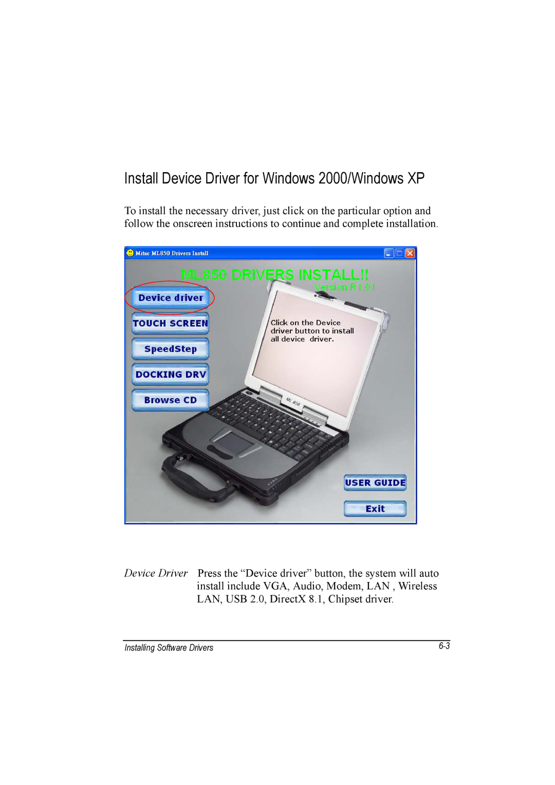 Motorola L3392, L3391 owner manual Install Device Driver for Windows 2000/Windows XP 