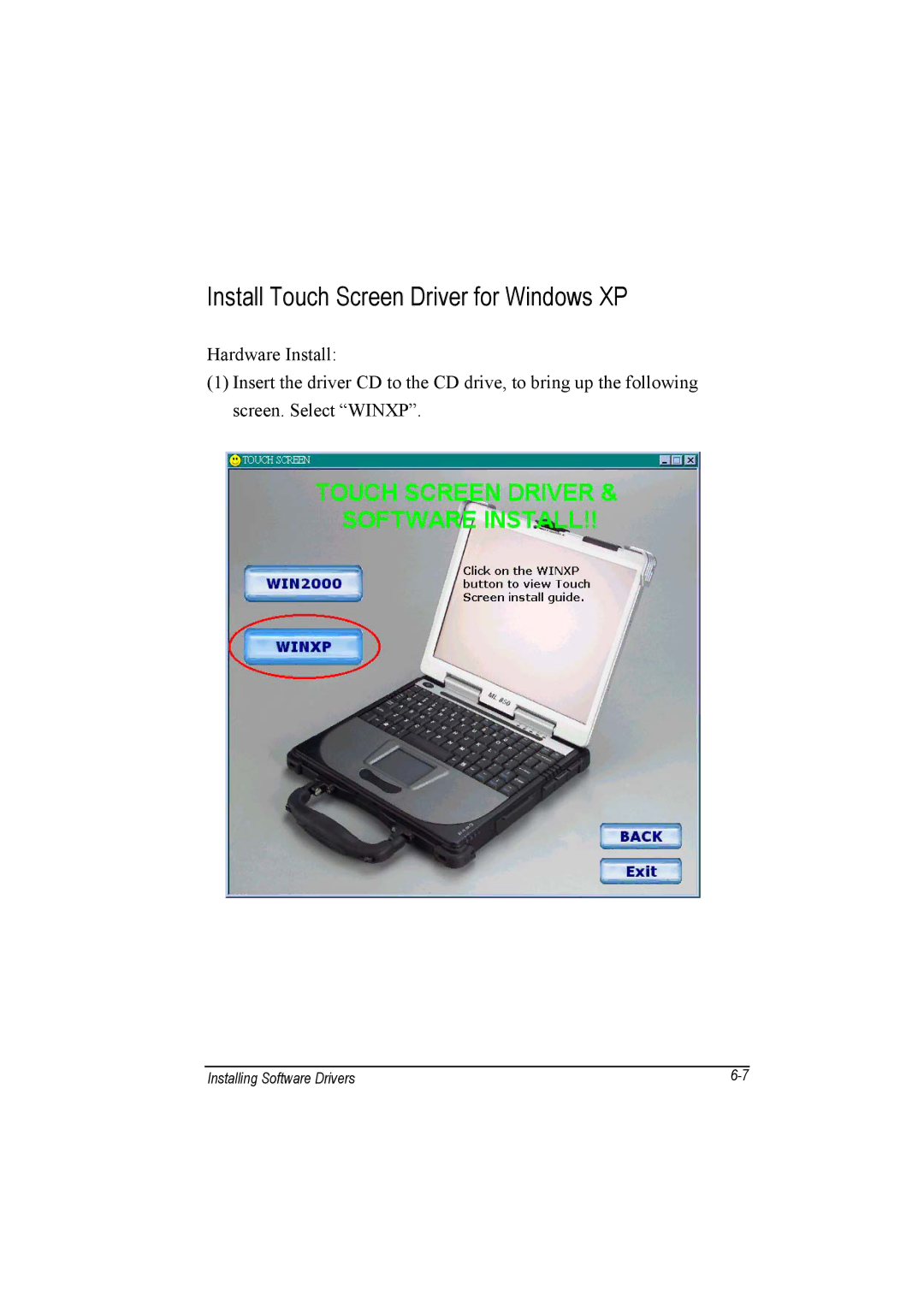 Motorola L3392, L3391 owner manual Install Touch Screen Driver for Windows XP 