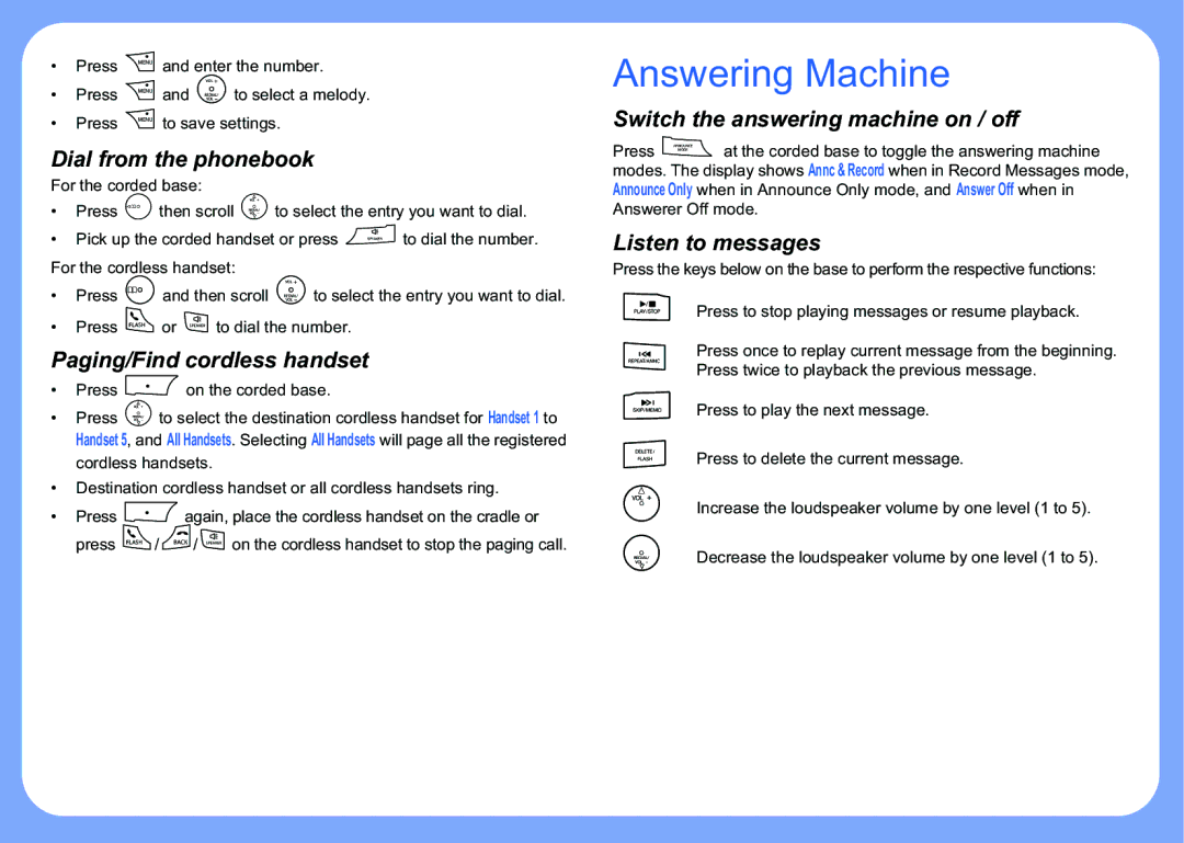 Motorola L404xC manual $QVZHULQJ0DFKLQH, LdoIurpWkhSkrqherrn, 3DJLQJLQGFRUGOHVVKDQGVHW, LvwhqWrPhvvdjhv 