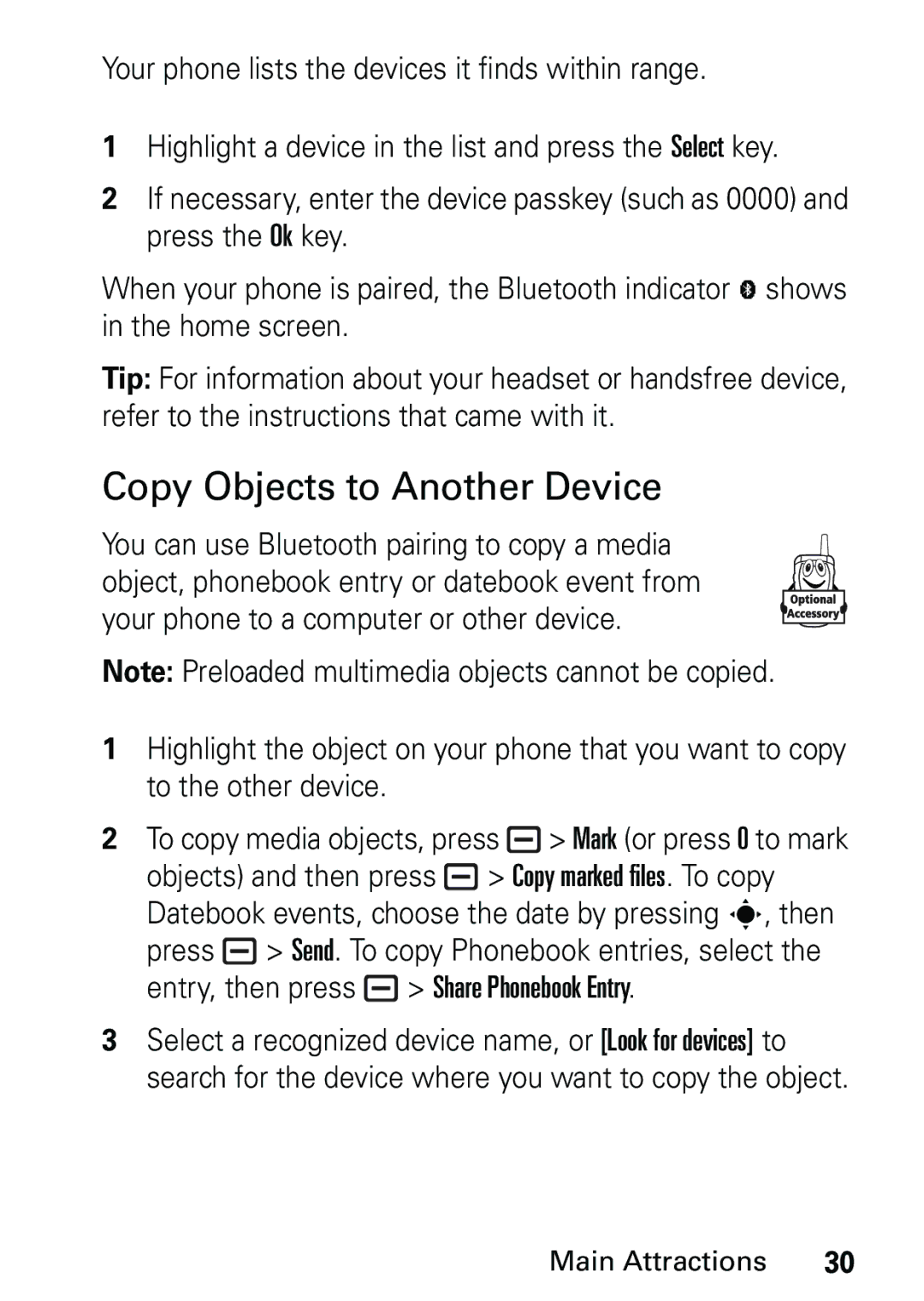 Motorola L6 GSM 1800 MHz, L6 GSM 1900 MHz, L6 GSM 900 MHz user manual Copy Objects to Another Device 