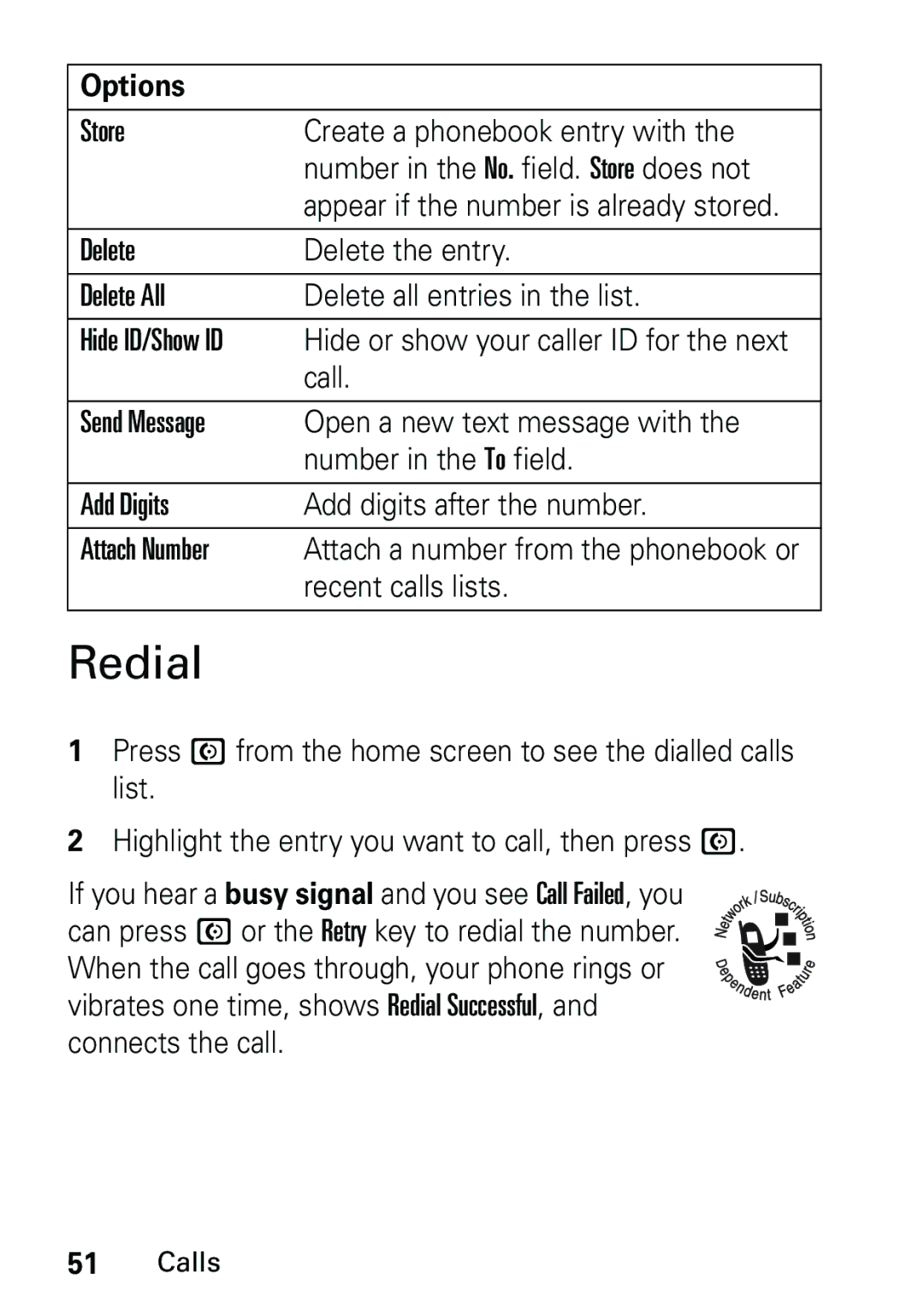 Motorola L6 GSM 1800 MHz, L6 GSM 1900 MHz, L6 GSM 900 MHz user manual Redial, Call, Recent calls lists 