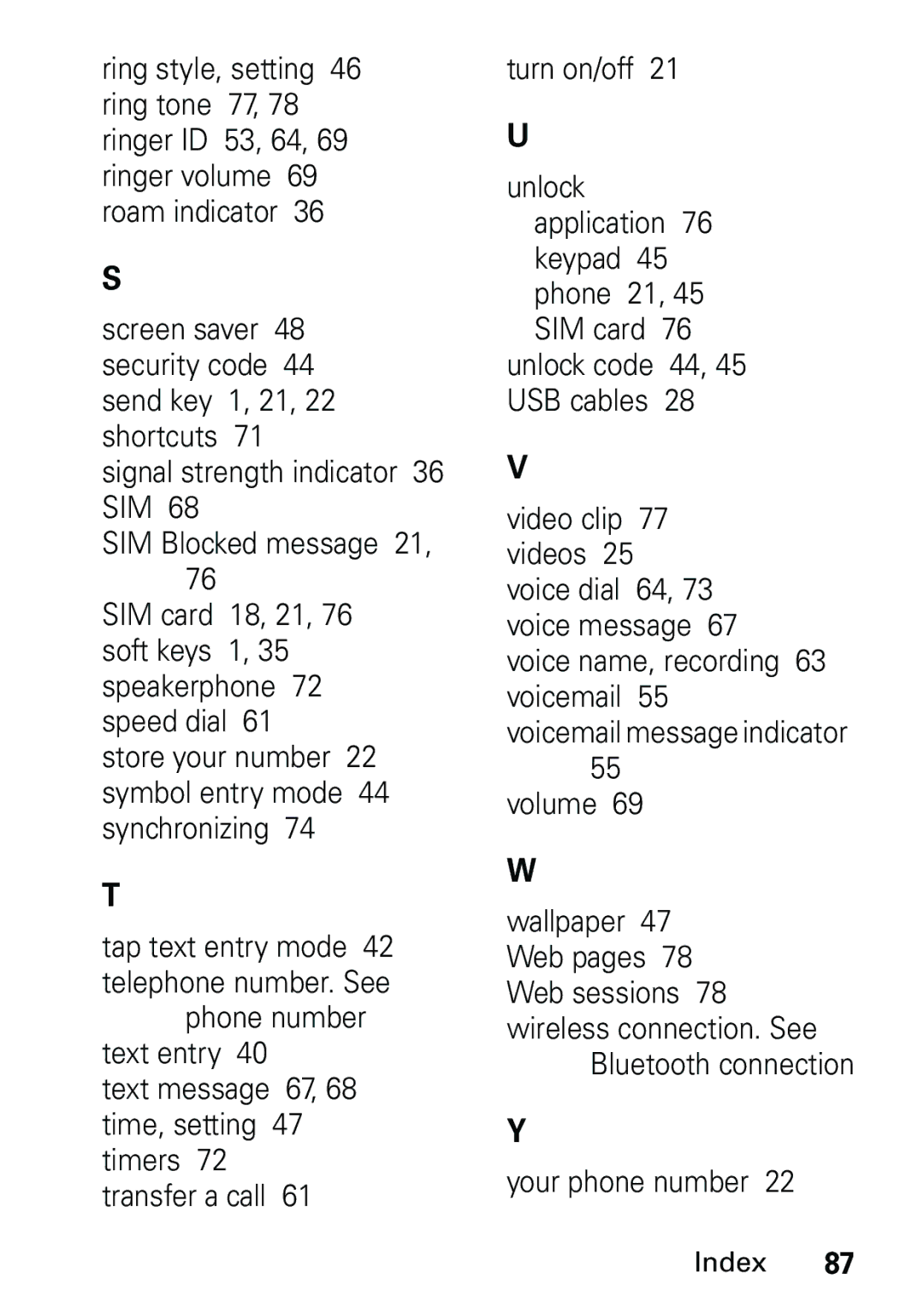 Motorola L6 GSM 1800 MHz, L6 GSM 1900 MHz, L6 GSM 900 MHz user manual Tap text entry mode 42 telephone number. See 