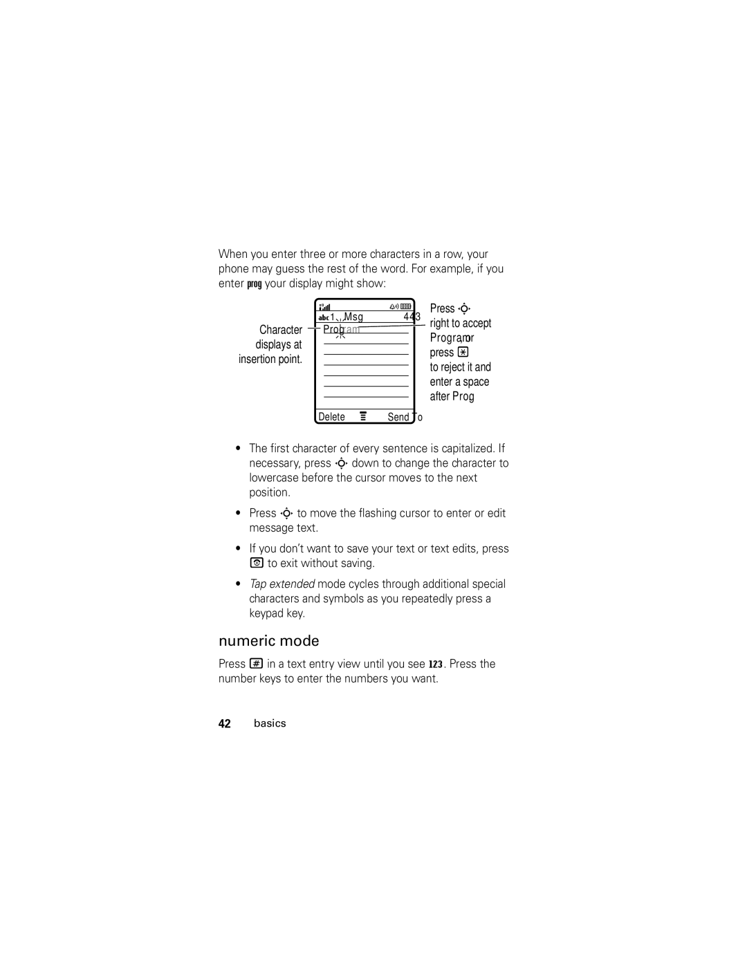 Motorola L6 GSM manual Numeric mode 