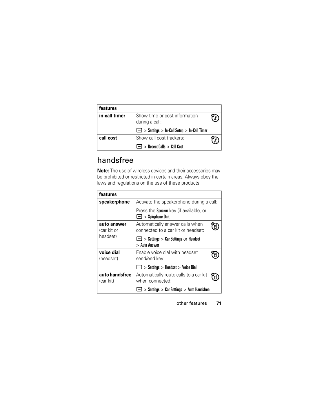 Motorola L6 GSM manual Handsfree 