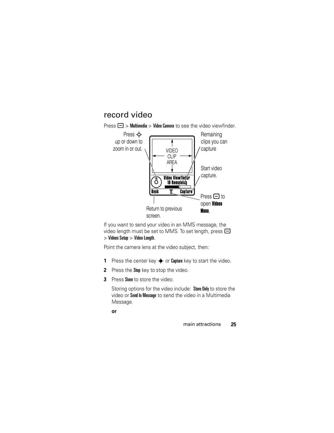 Motorola L6 GSM manual Record video 