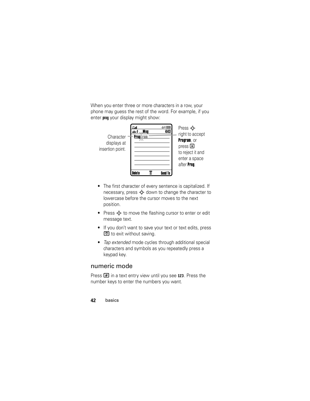 Motorola L6 GSM manual Numeric mode 