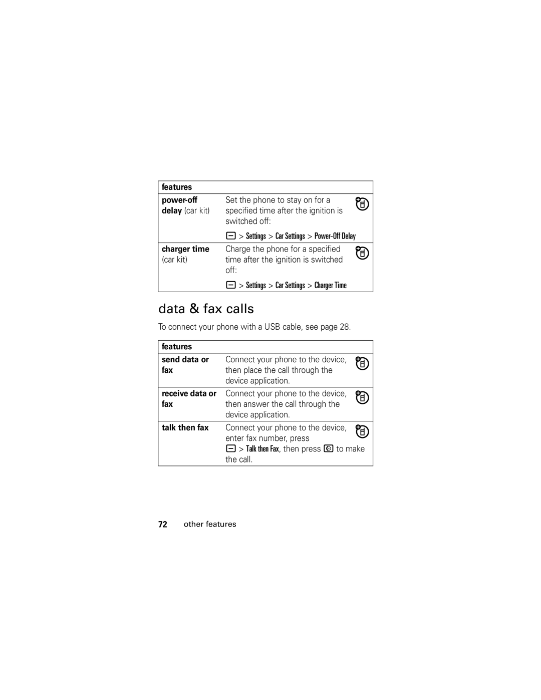 Motorola L6 GSM manual Data & fax calls, To connect your phone with a USB cable, see 