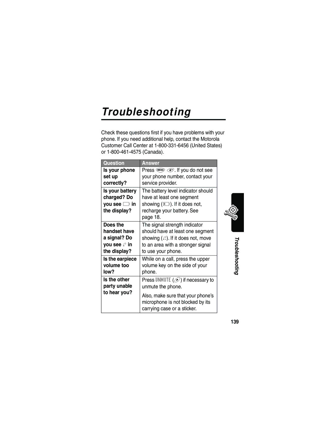 Motorola 120e, L702BT manual Troubleshooting, Question Answer 