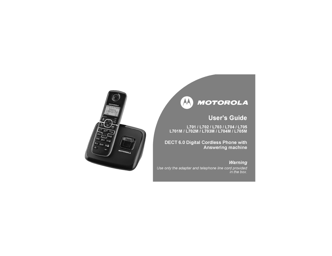 Motorola L701M, L702CBT, L702M, L703M, MOTO-L704, C1213A manual User’s Guide 