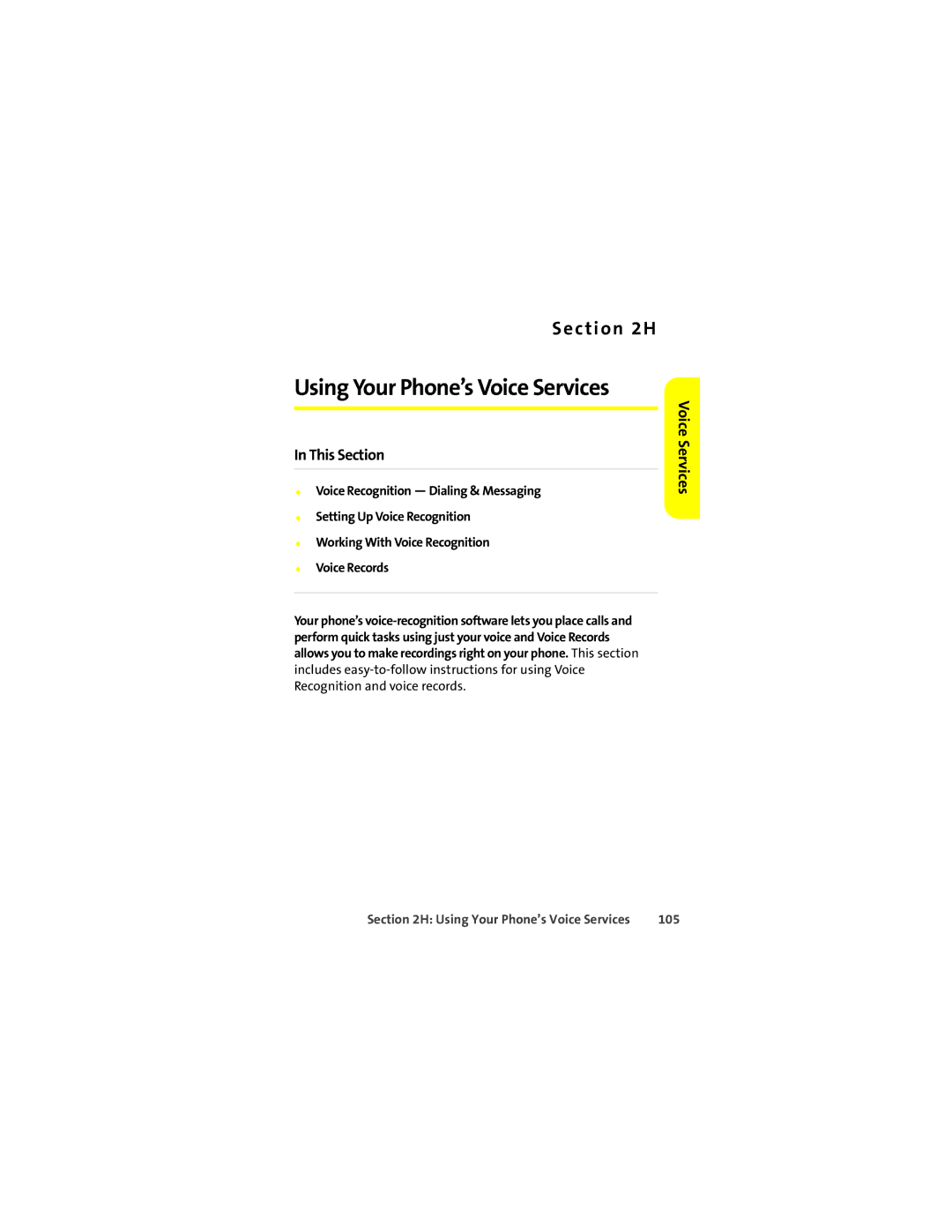 Motorola L7c manual Voice Services, 105 