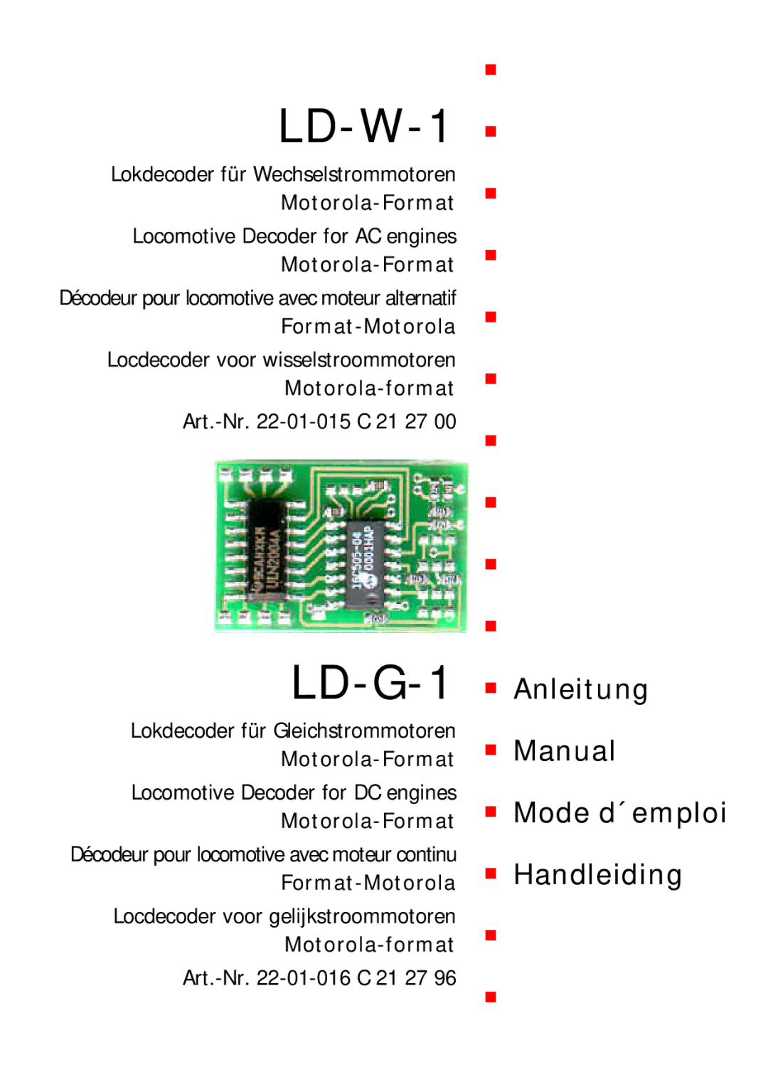 Motorola LD-W-1 manual LD-G-1n Anleitung 