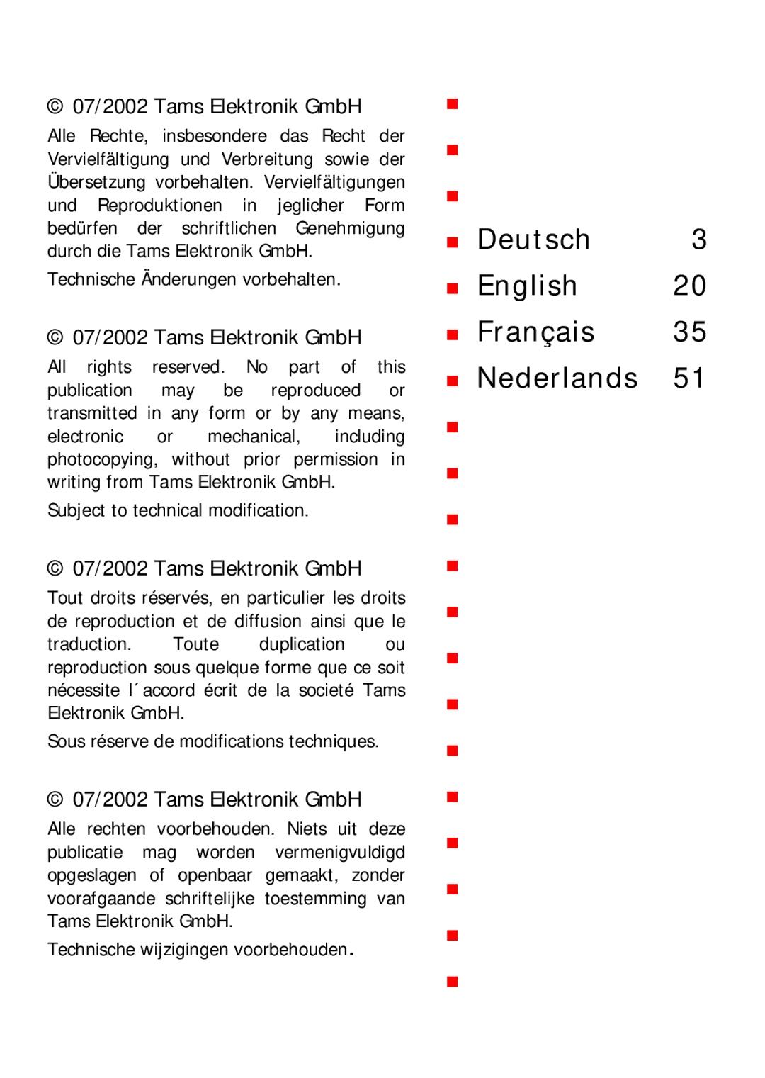 Motorola LD-W-1 manual Nederlands, 07/2002 Tams Elektronik GmbH 