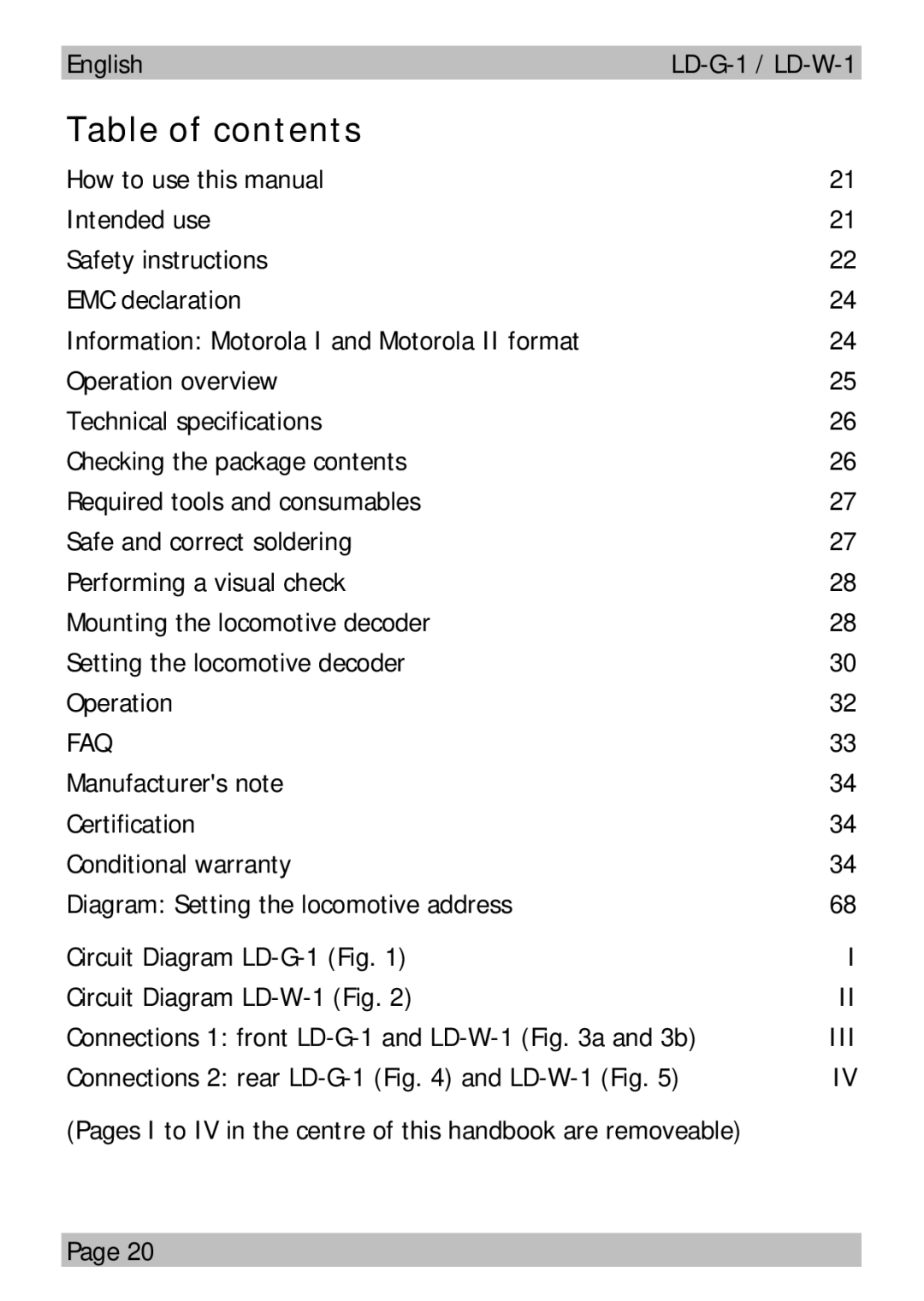 Motorola LD-W-1 manual Table of contents 