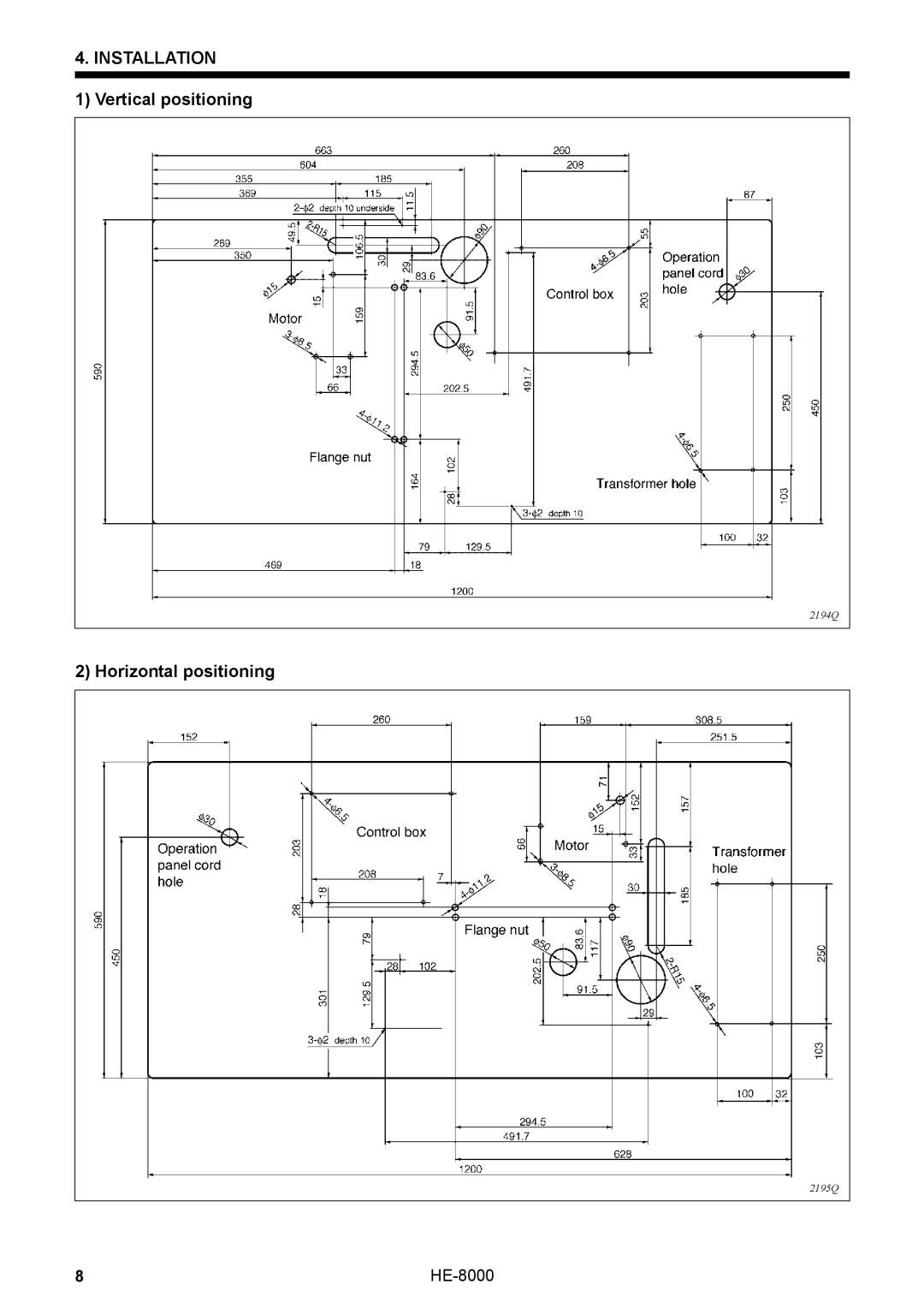 Motorola LH4-B800E, HE-8000 I instruction manual Vertical positioning 