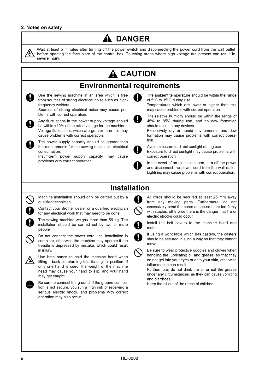 Motorola LH4-B800E, HE-8000 I instruction manual Environmental requirements 