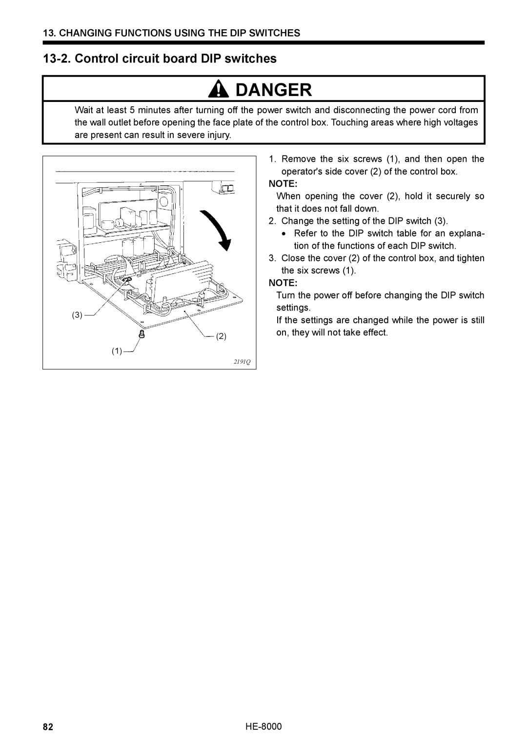 Motorola LH4-B800E, HE-8000 I instruction manual Control circuit board DIP switches 