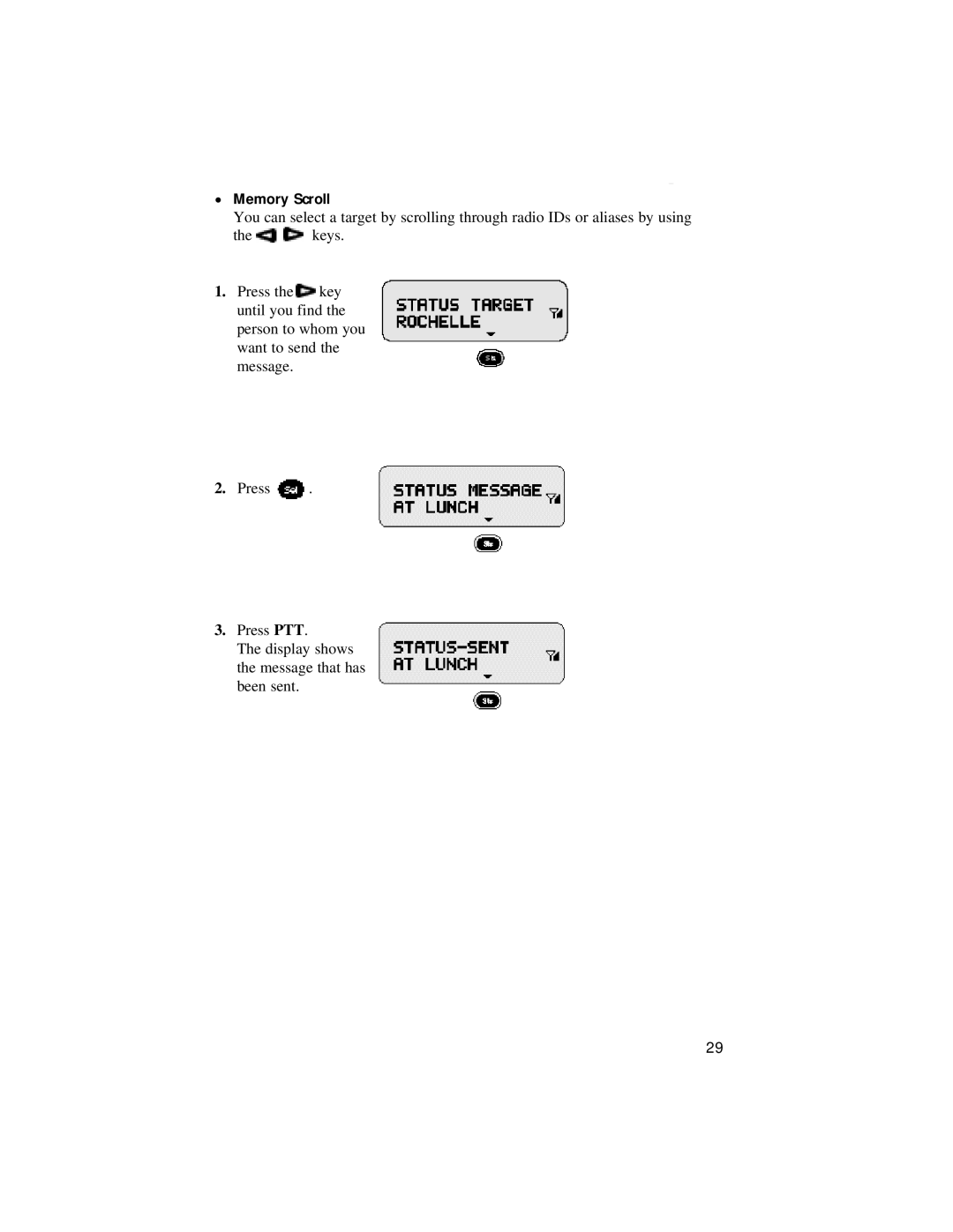 Motorola LM 3000E manual Memory Scroll 