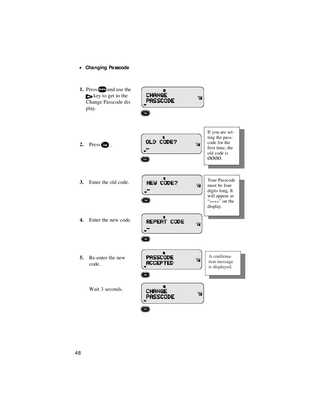 Motorola LM 3000E manual Changing Passcode, Øøøø 