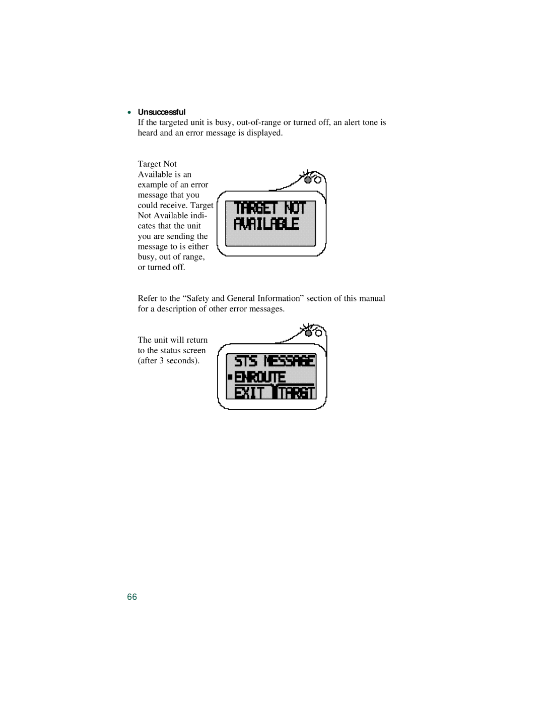 Motorola LM 3000E manual Unsuccessful 