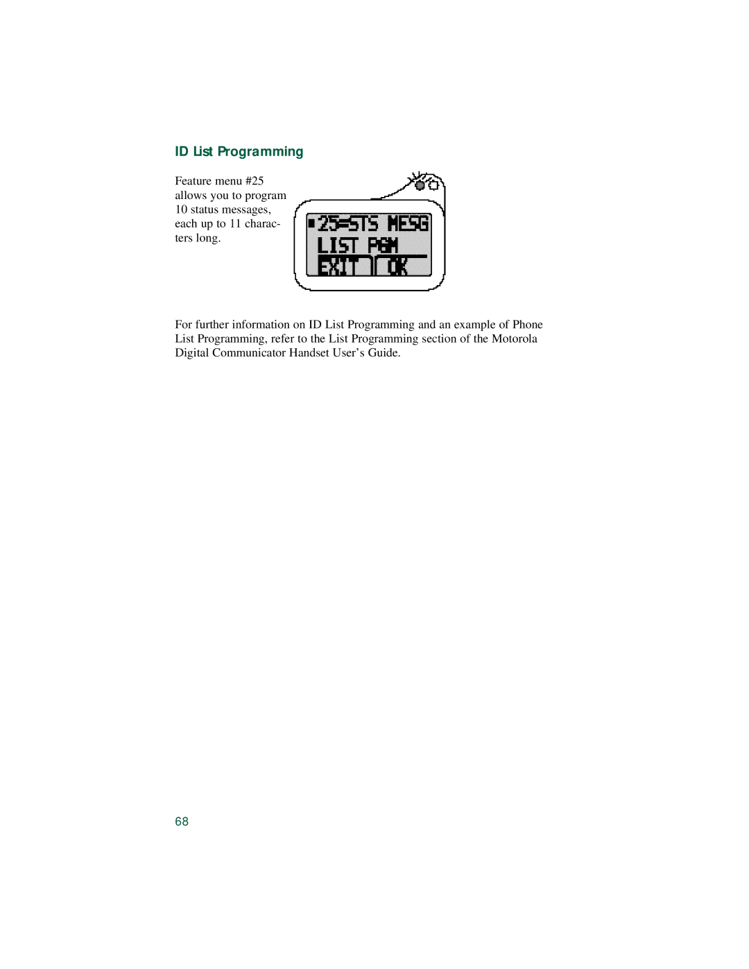 Motorola LM 3000E manual ID List Programming 