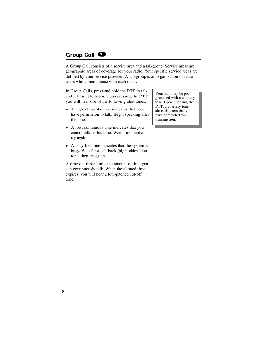 Motorola LM 3000E manual Group Call 