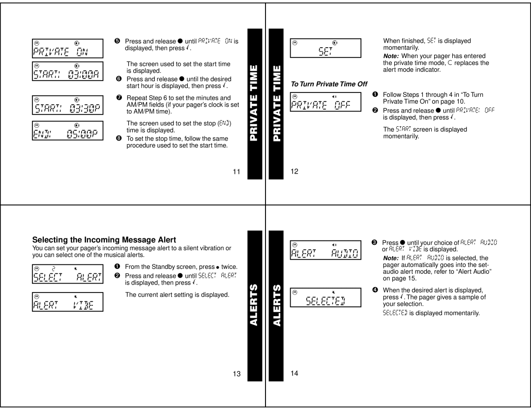 Motorola LS550 manual Alerts 