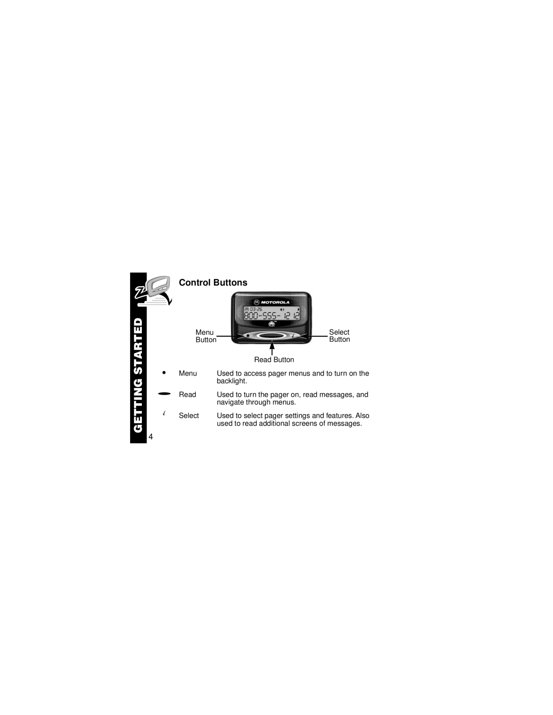 Motorola LS750 manual Started Getting, Control Buttons 