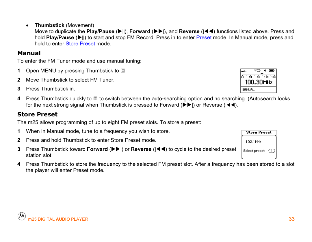 Motorola m25 manual Thumbstick Movement, Or Reverse 