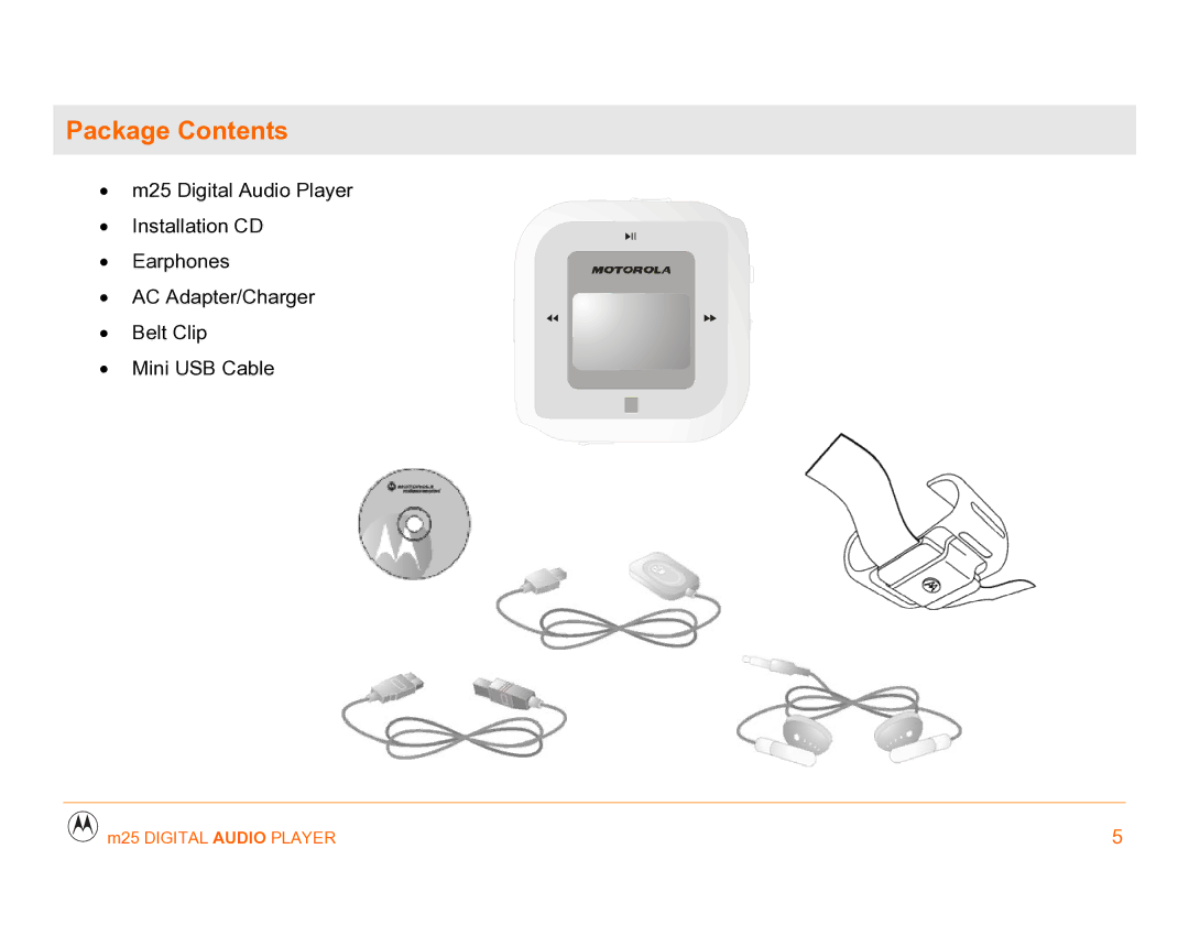 Motorola m25 manual Package Contents 