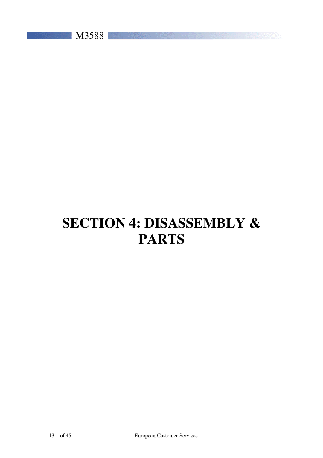 Motorola M3588 service manual Disassembly Parts 