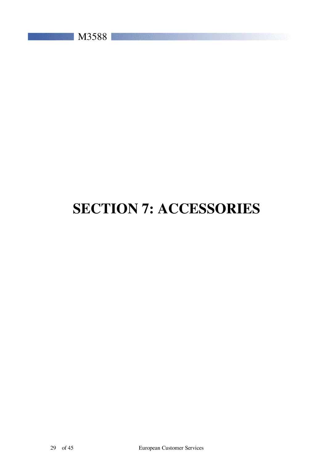 Motorola M3588 service manual Accessories 