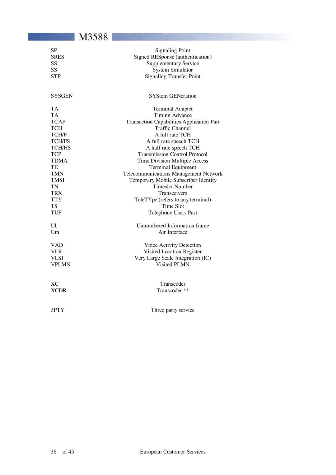 Motorola M3588 service manual Sres 