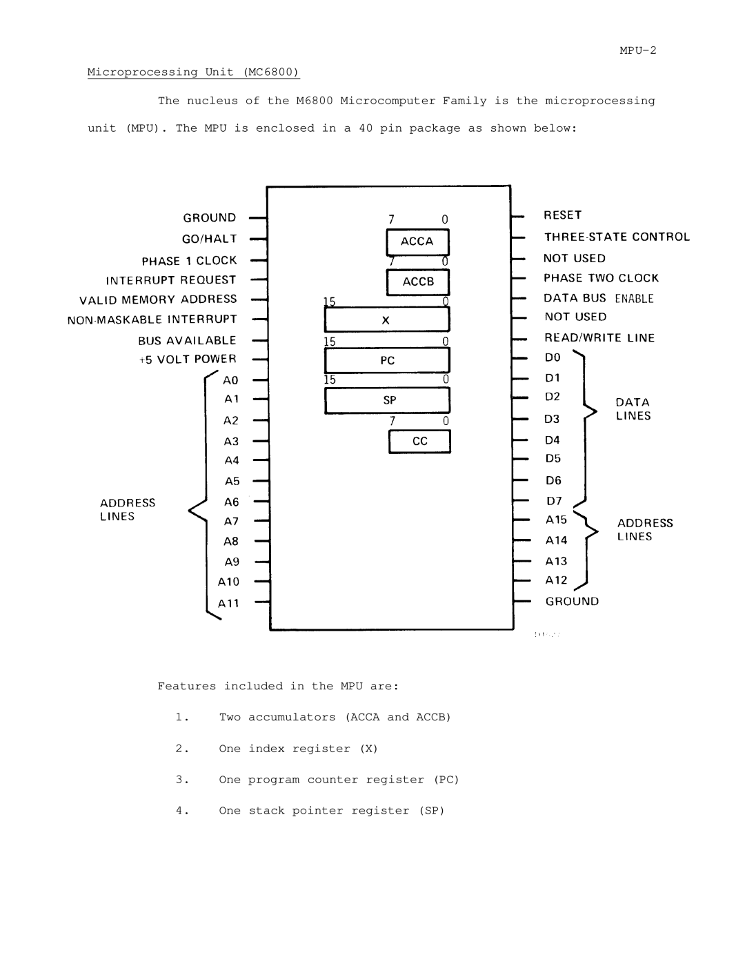 Motorola M6800 manual MPU-2 