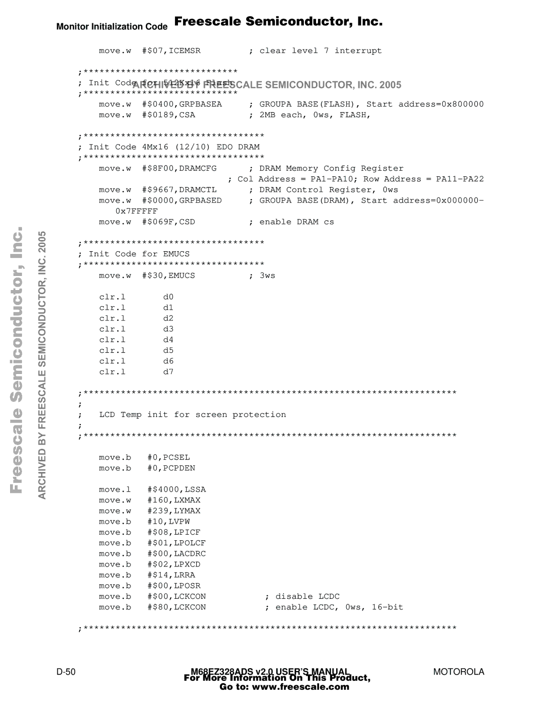 Motorola M68EZ328ADS user manual #$0000,GRPBASED, #0,PCSEL, #0,PCPDEN 