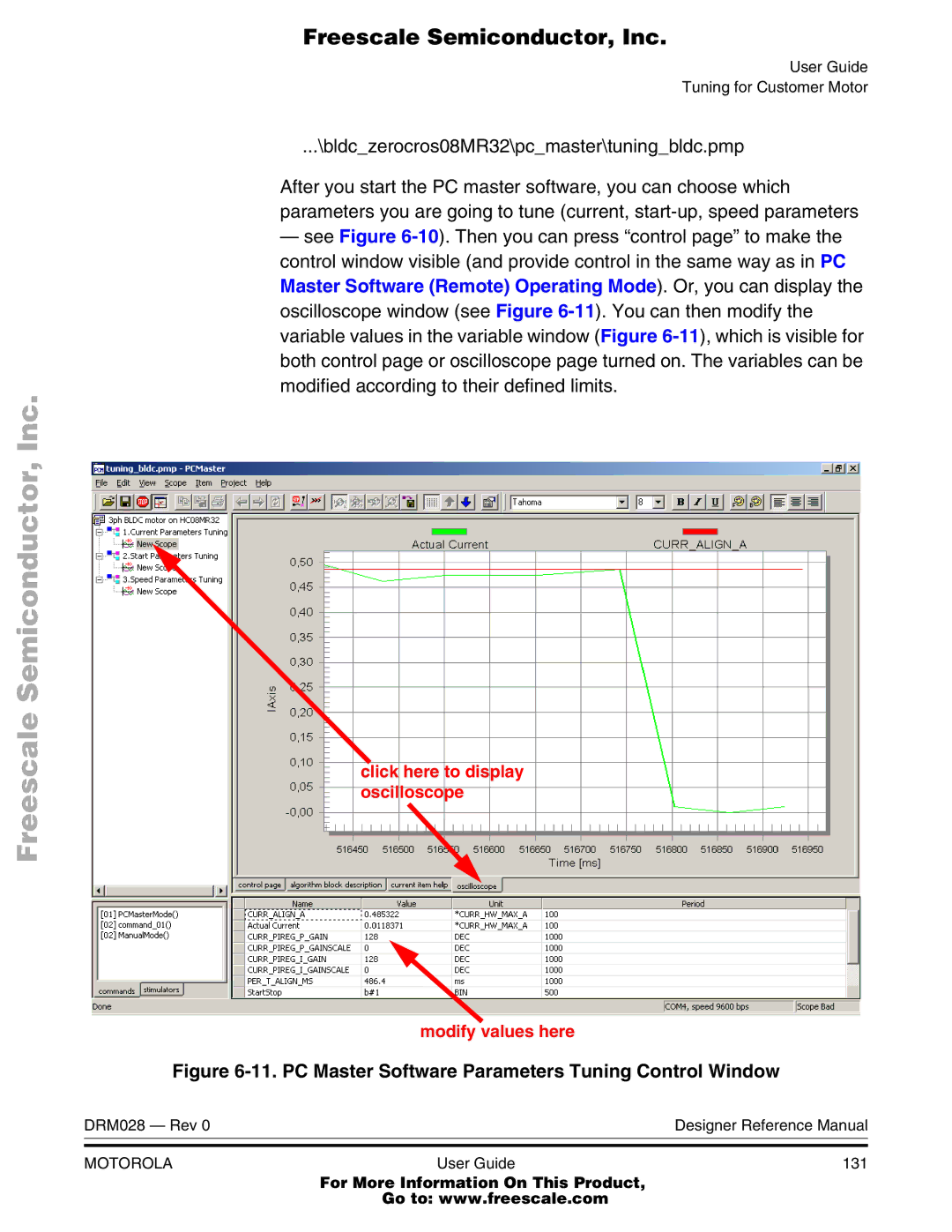 Motorola M68HC08 manual PC Master Software Parameters Tuning Control Window 