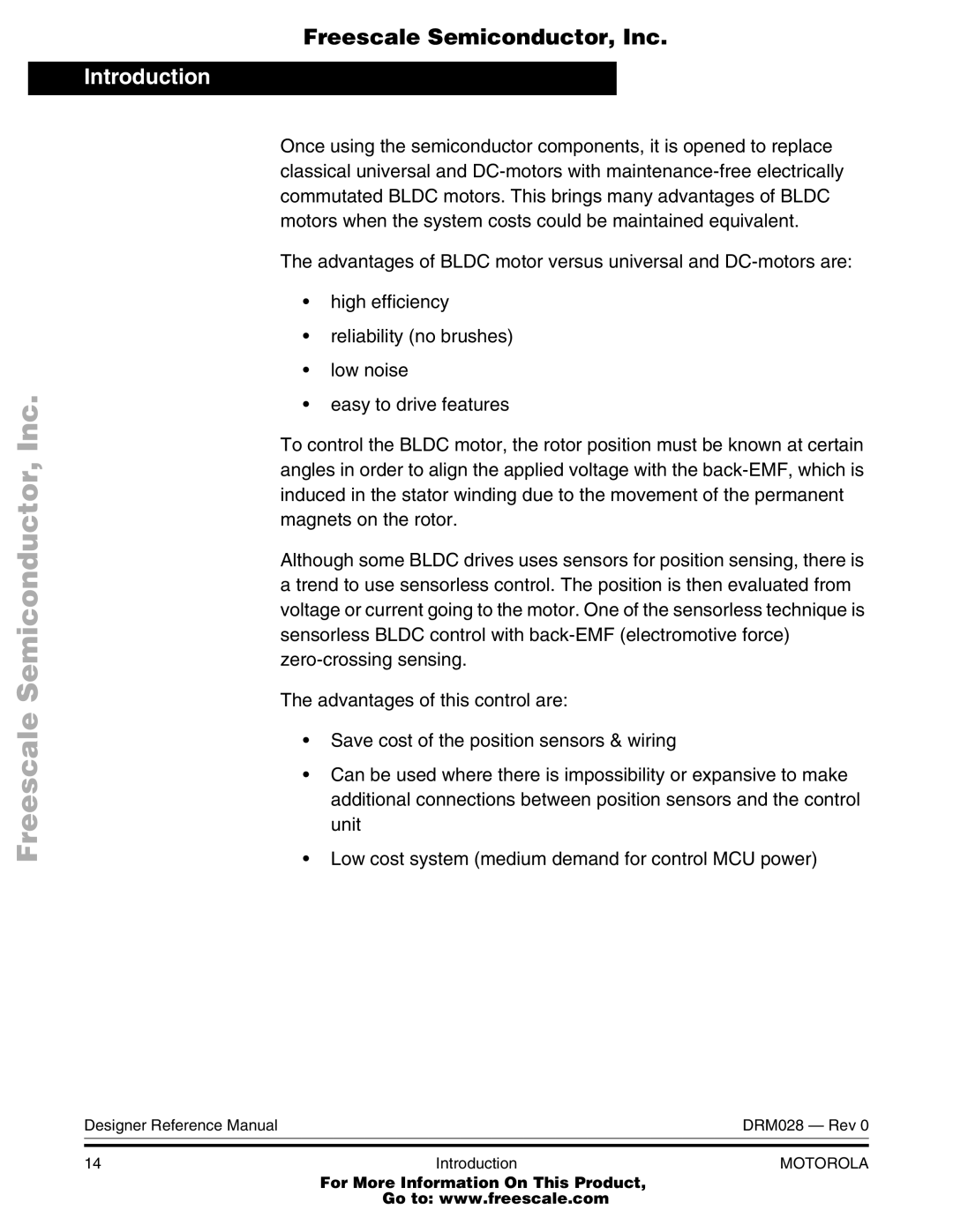 Motorola M68HC08 manual Introduction 