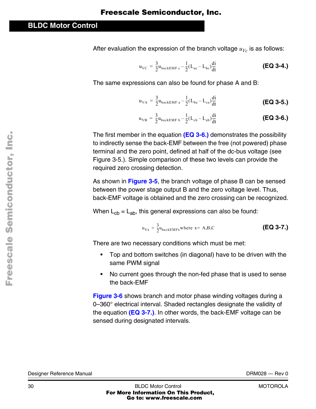 Motorola M68HC08 manual Same expressions can also be found for phase a and B 