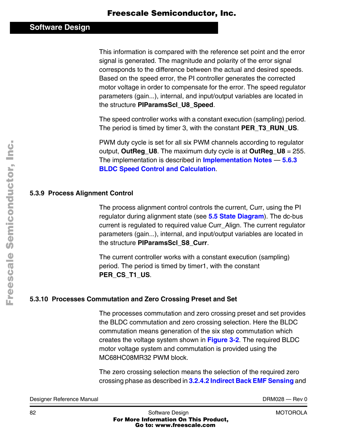 Motorola M68HC08 manual Bldc Speed Control and Calculation, Process Alignment Control 