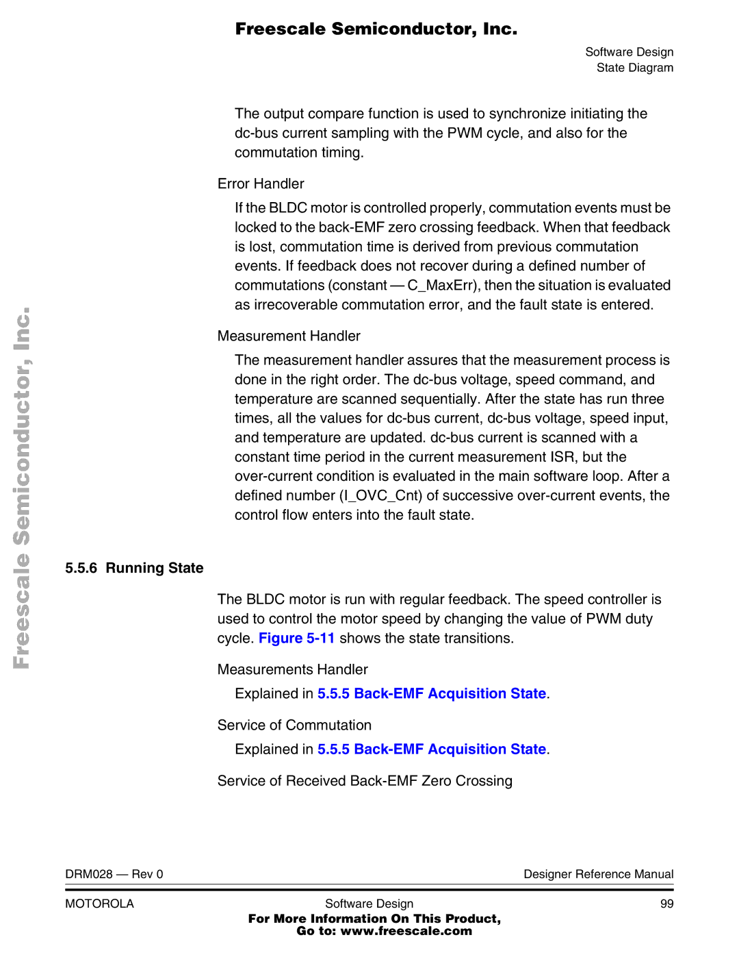 Motorola M68HC08 Running State, Explained in 5.5.5 Back-EMF Acquisition State, Service of Received Back-EMF Zero Crossing 